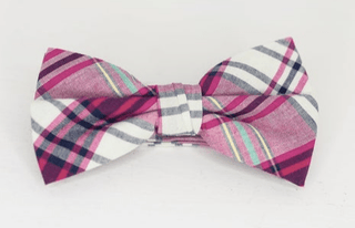 PINK PLAID BOW TIE - The Hat Hive