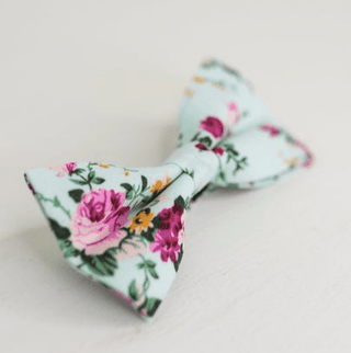 PINK ROSE FLORAL BOW TIE - The Hat Hive