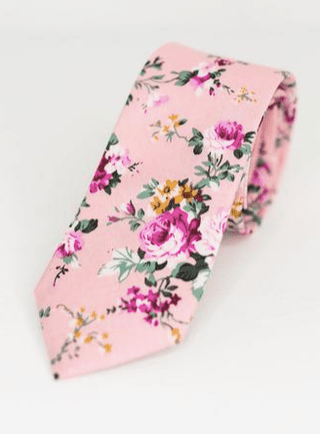 PINK ROSE FLORAL NECK TIE - The Hat Hive