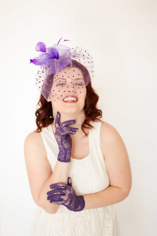 Purple Lace Gloves - The Hat Hive