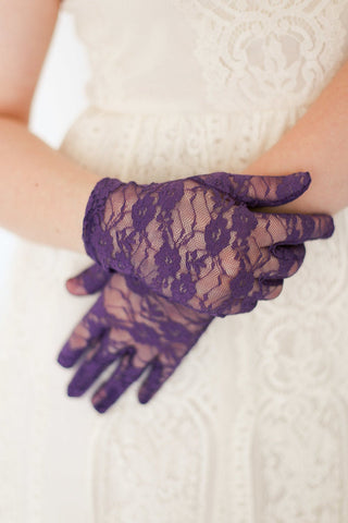 Purple Lace Gloves - The Hat Hive