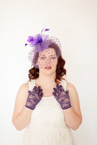 Purple Lace Gloves - The Hat Hive