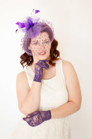Purple Lace Gloves - The Hat Hive