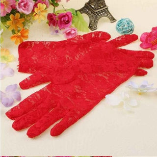 Red Lace Gloves - The Hat Hive