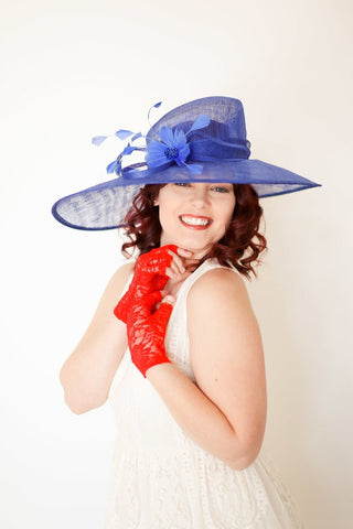 Royal Blue Derby Hat - The Hat Hive