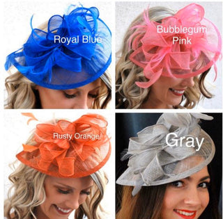 Royal Blue Fascinator, Tea Party Hat, Church Hat, Derby Hat, Fancy Hat, Royal Blue Hat, wedding hat, Blue Fascinator, womens hat - The Hat Hive