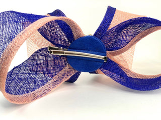 Royal Blue & Pink Fascinator, Womens Tea Party Hat, Church Hat, Derby Hat, Fancy Hat, Navy Blue Hat, Tea Party Hat, wedding hat - The Hat Hive