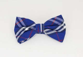 ROYAL BLUE RED AND WHITE PLAID BOW TIE - The Hat Hive