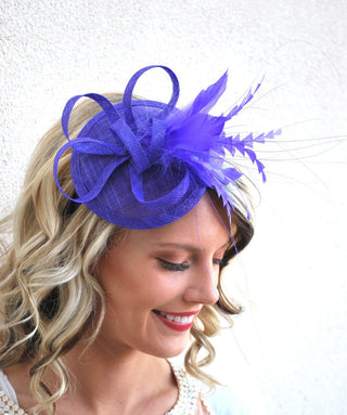 Royal Purple Fascinator, Tea Party Hat, Church Hat, Kentucky Derby Hat, Fancy Hat, British Hat, Wedding Hat Plum Purple Fascinator - The Hat Hive