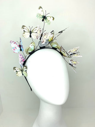 Shades of Green and Blue Butterfly Fascinator, butterfly hat, Tea Party Hat, Church Hat, Derby Hat, Fancy Hat, Pink Hat, Tea Party - The Hat Hive