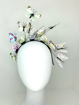 Shades of Green and Blue Butterfly Fascinator, butterfly hat, Tea Party Hat, Church Hat, Derby Hat, Fancy Hat, Pink Hat, Tea Party - The Hat Hive