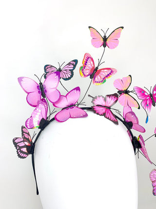 Shades of Pink Butterfly Fascinator, butterfly hat, Tea Party Hat, Church Hat, Derby Hat, Fancy Hat, Pink Hat, Tea Party Hat, wedding hat - The Hat Hive
