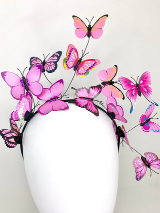 Shades of Pink Butterfly Fascinator, butterfly hat, Tea Party Hat, Church Hat, Derby Hat, Fancy Hat, Pink Hat, Tea Party Hat, wedding hat - The Hat Hive