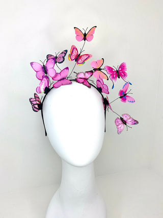 Shades of Pink Butterfly Fascinator, butterfly hat, Tea Party Hat, Church Hat, Derby Hat, Fancy Hat, Pink Hat, Tea Party Hat, wedding hat - The Hat Hive