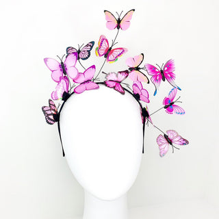 Shades of Pink Butterfly Fascinator, butterfly hat, Tea Party Hat, Church Hat, Derby Hat, Fancy Hat, Pink Hat, Tea Party Hat, wedding hat - The Hat Hive