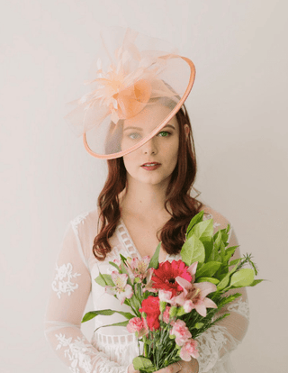 THE CELESTE MESH FASCINATOR ON HEADBAND FOR GARDEN PARTIES - The Hat Hive