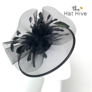 THE CELESTE MESH FASCINATOR ON HEADBAND FOR GARDEN PARTIES - The Hat Hive