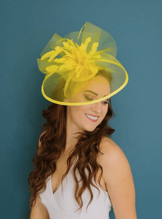 THE CELESTE MESH FASCINATOR ON HEADBAND FOR GARDEN PARTIES - The Hat Hive