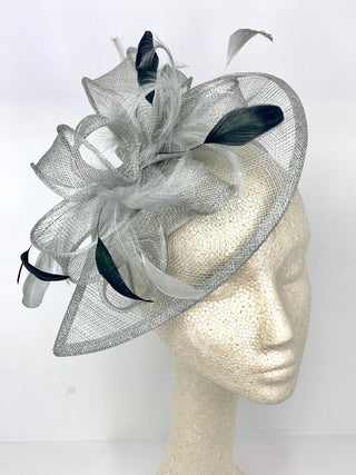 The Kenni Fascinator, Grey and Black Fascinator, Black Hat, Womens Tea Party Hat, Church Hat, Derby Hat, Fancy Hat, Tea Party Hat, wedding h - The Hat Hive