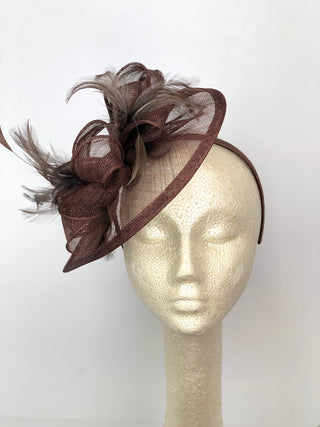 The Kenni Fascinator, Mocha Brown Fascinator, Womens Tea Party Hat, Church Hat, Derby Hat, Fancy Hat, British Hat, Royal Hat - The Hat Hive