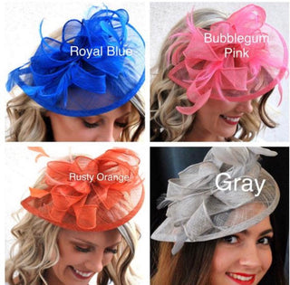The Kenni Royal Blue Fascinator, Tea Party Hat, Church Hat, Derby Hat, Fancy Hat, High Tea Hat, wedding hat, Blue Fascinator, womens hat - The Hat Hive