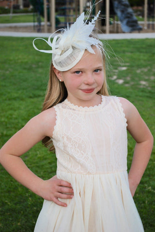 The Little Haleigh Ivory Fascinator - The Hat Hive