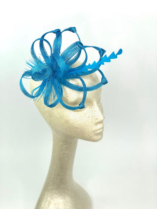 Turquoise Fascinator, Tea Party Hat, Church Hat, Kentucky Derby Hat, Fancy Hat, British, Wedding Hat, Fascinator, womens hat - The Hat Hive