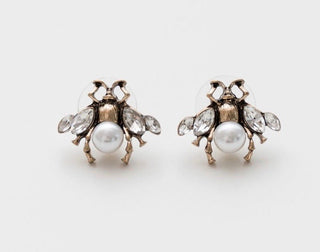 VINTAGE CRYSTAL BEE EARRINGS - The Hat Hive