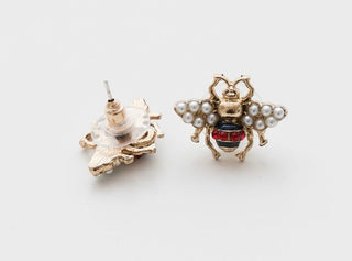 VINTAGE PEARL BEE EARRINGS - The Hat Hive