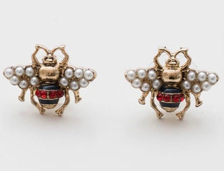 VINTAGE PEARL BEE EARRINGS - The Hat Hive