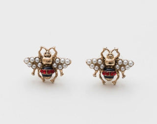 VINTAGE PEARL BEE EARRINGS - The Hat Hive