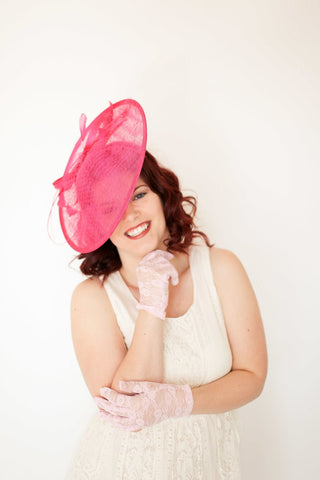 Women's Pink Lace Gloves - The Hat Hive