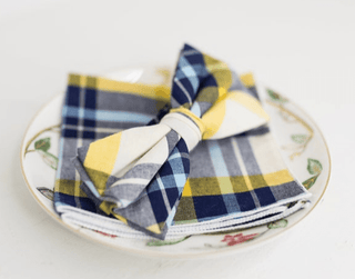 YELLOW AND BLUE PLAID BOW TIE - The Hat Hive
